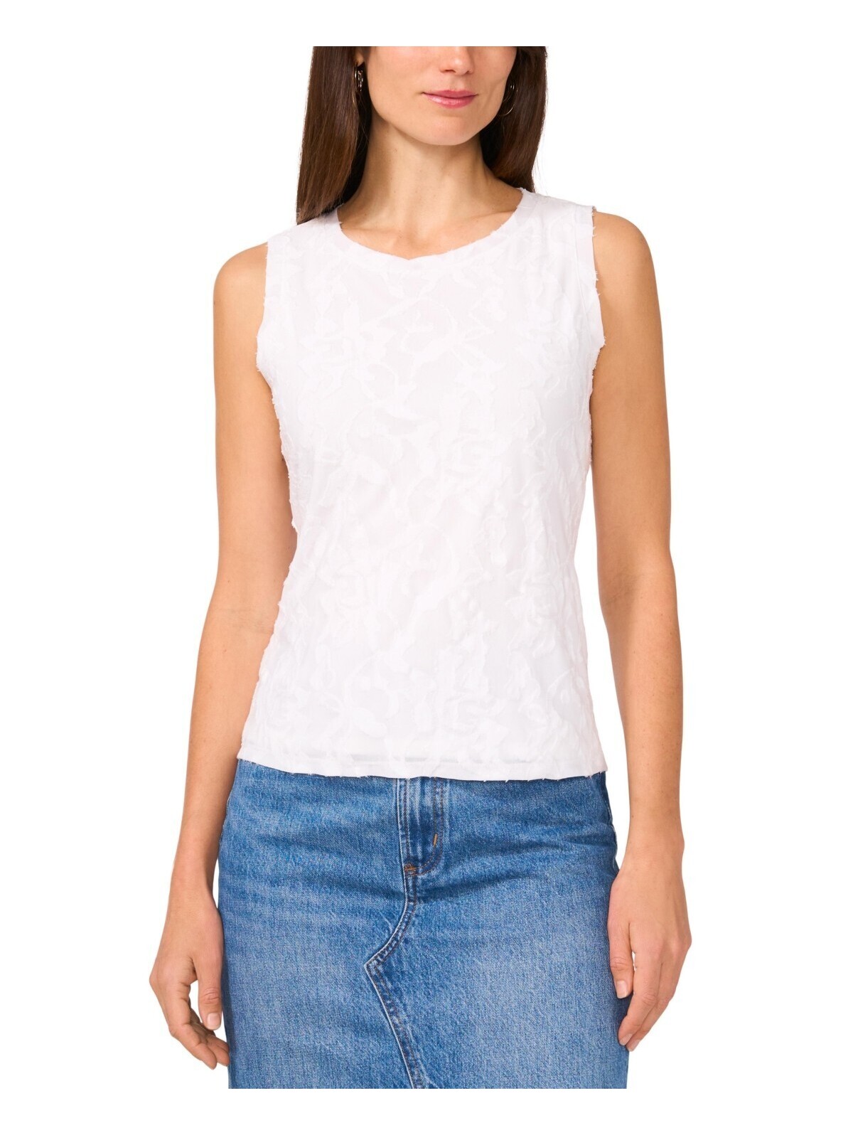 Vince Camuto Womens Keyhole Back Tank Top Ultra White Xl
